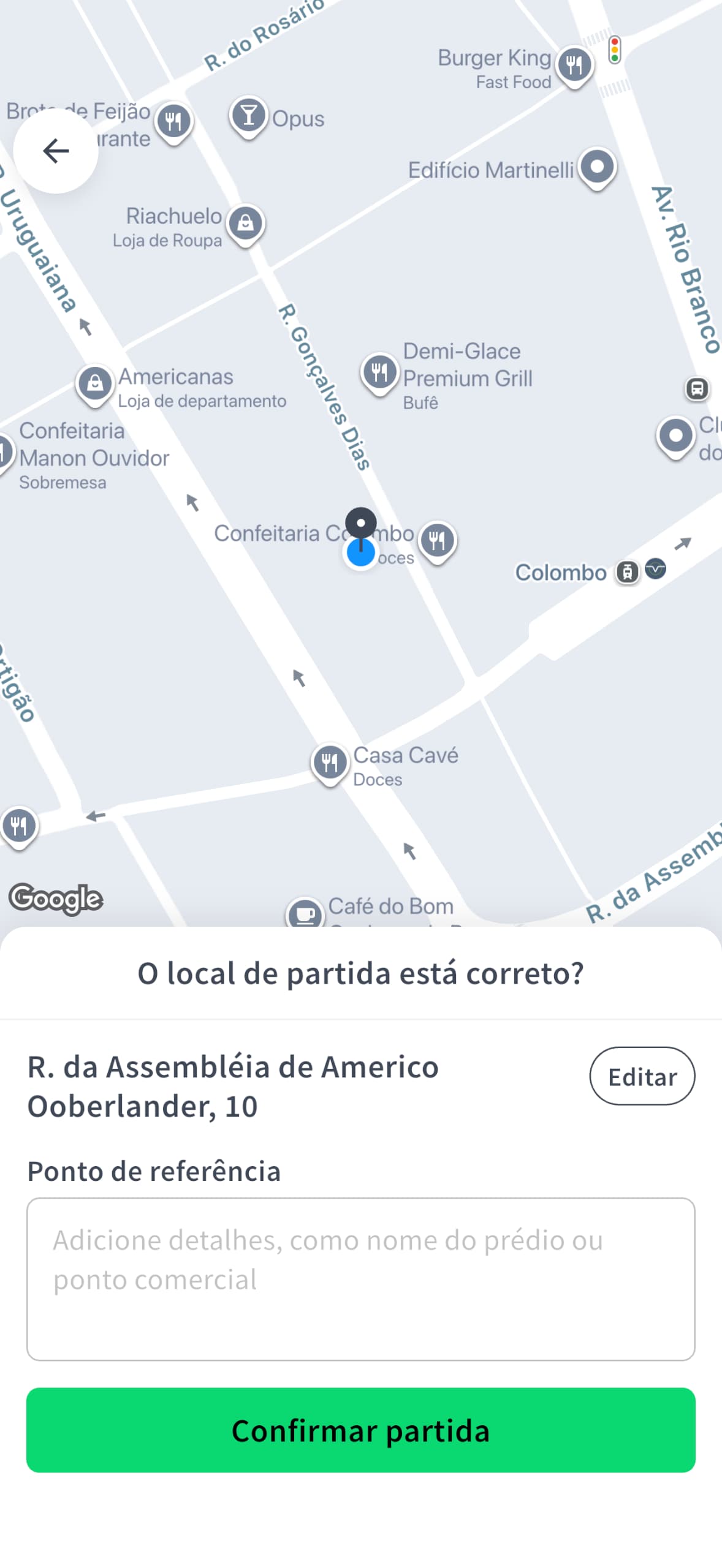 Tela 4 do aplicativo Nexo Viagens para passageiros